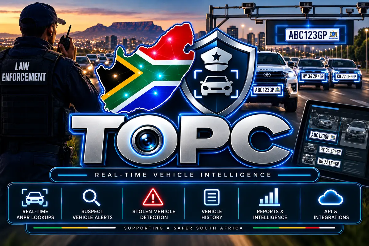 TOPC vehicle intelligence and traffic enforcement infographic